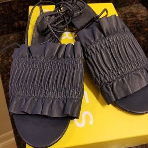 Mercedes Castillo blue ankle strap sandals